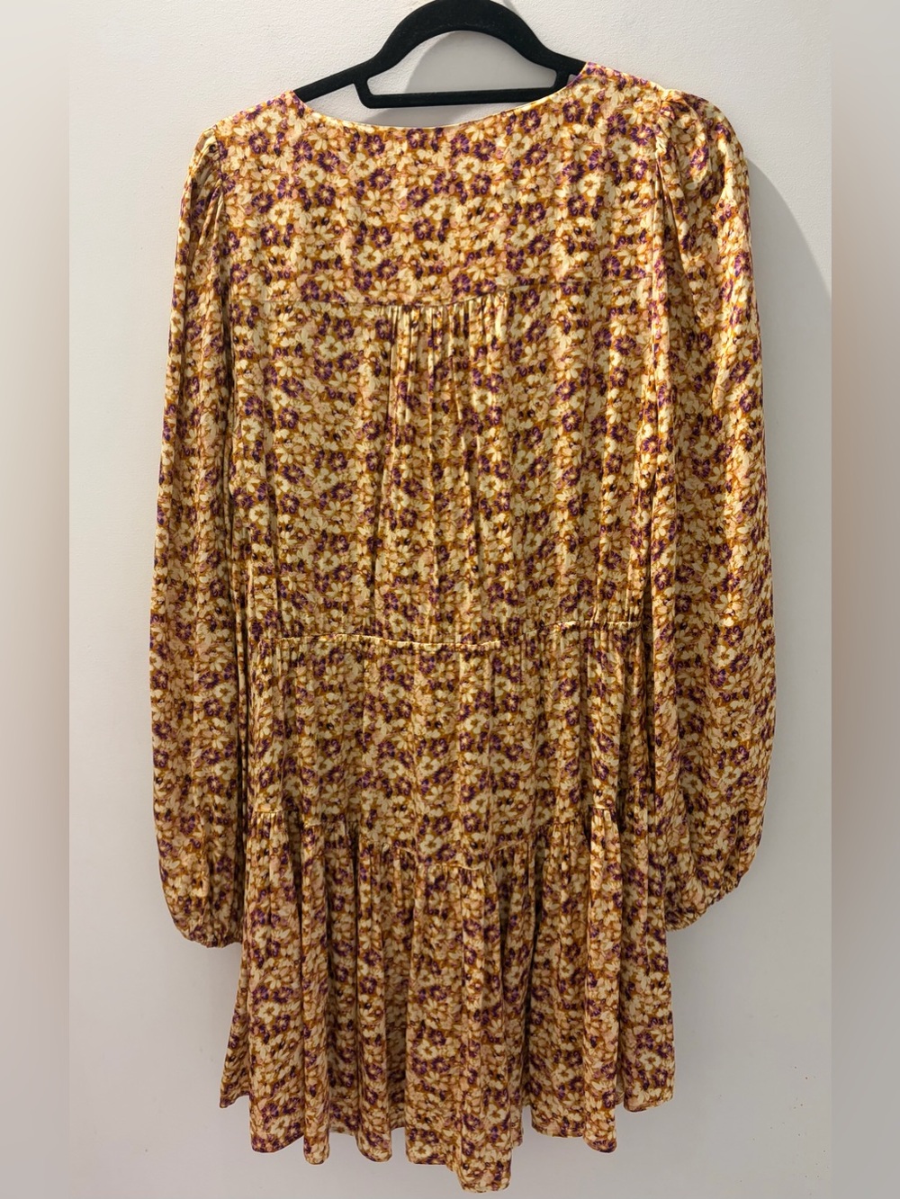 KIVARI Mia Tie Front Floral Mini Dress Golden Ditsy Size 10 - Picture 9 of 12